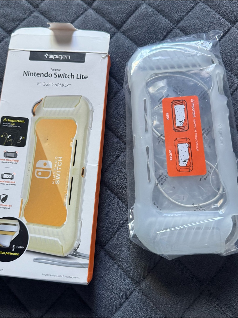 Spigen Rugged Armor Nintendo Switch Lite Case — Translucent White